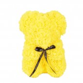 Ursulet din flori de sapun galben cu inaltimea de 45 cm